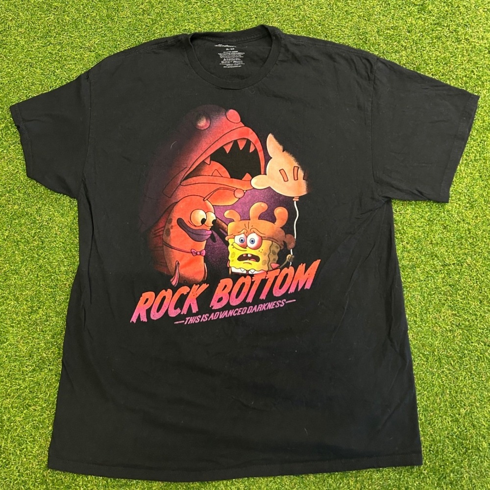 SpongeBob SquarePants Rock Bottom Advanced Darkness T-Shirt XL Black Graphic Tee